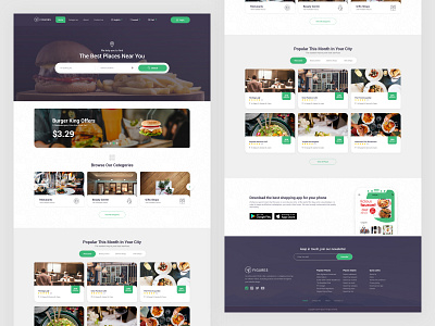 Figures (online orders website) cart clean design flat food icons illustration order restaurant ui ux web website