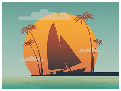 Beach Sunsets creative dailydesign dailyui design illustration illustrator interface minimal sailboat uidesign uitrends userinterface vector