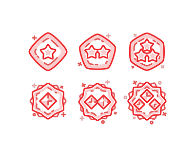 Medals badge diamond icon illustration level line medal star