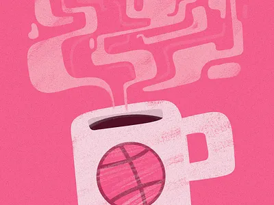 Hello Dribbble 02/02 cartoon coffee first shot hello dribbble illustration thanks