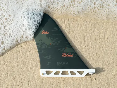 Molokai to O'ahu Fin hawaii illustration map molokai oahu surf surfing vintage waves