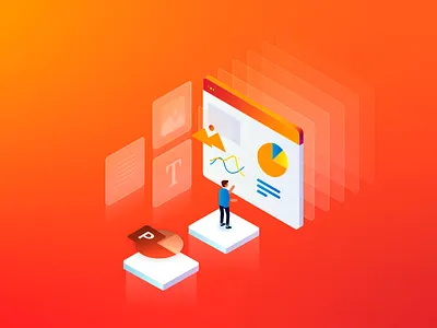 Powerpoint Isometric Illustration banner banner ad banner ads concept illustration isometric isometric illustration keynote ppt ppt template vector