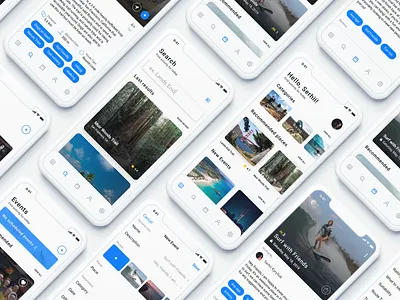 Evity IOS app app cards design filters ios iphonex minimalist mobile pictures practice search settings sport ui ux