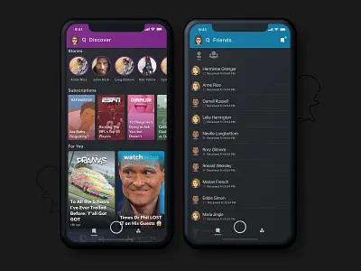 Snapchat Dark design app app design avatars clean design flat interaction interface like login page mobile snapchat social ui ui designer user experience user interface ux ux designer web