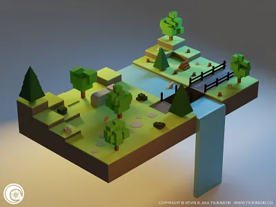 Forest - B3DP 002 3d 3d art blender blender 3d blender3d forest low poly lowpoly
