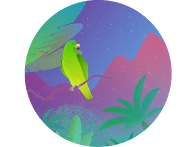 Jungle Parrot adobe illustrator illustration neon colors parrot vector