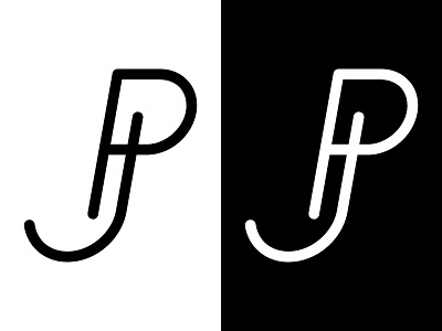 Jeffrey Poston - Logo black and white branding design flat logo minimal signature vector