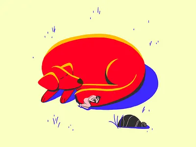 Opposites animal challenge design dog doggo fur grass human illustration ipadpro man naked opposites pencil procreate rock