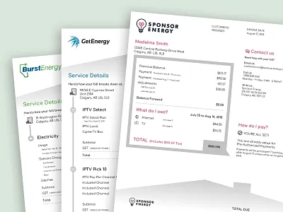 Printed Bills billing bills document layout pdf print ux