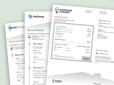 Printed Bills billing bills document layout pdf print ux