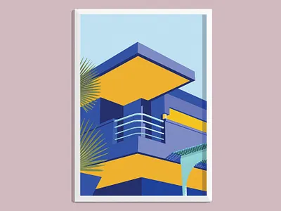 Jardin Majorelle Print architecture digital art graphic design illustration marrakech mid century minimal poster print print design travel tropical wall art