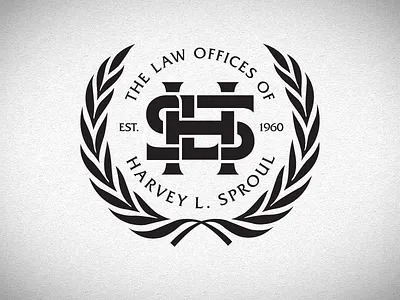 Law Offices of Harvey L. Sproul law lawyer lockup monogram office wreath