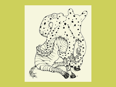 Octopus <3's Zebra black and white color design graphic design hand drawn illustration pen