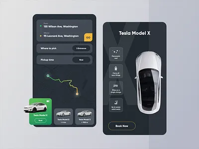 Tesla Taxi camera car illustration ios map star taxi tesla ui ux