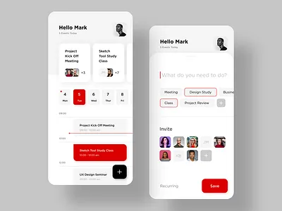04. Schedule Booking App app booking dailyui diary meeting mobile schedule screen ui