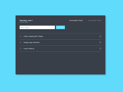 Todo List App app ui web