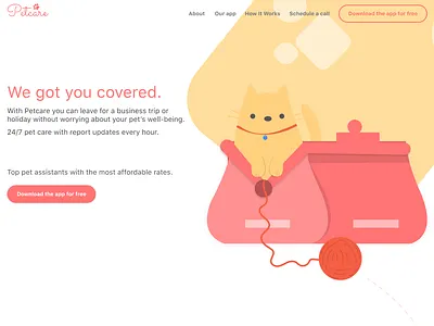 Petcare | DailyUI dailyui figma landing page pets webdesign website webui