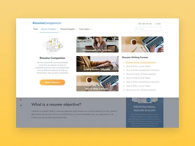 Mega Menu mega menu navigation resume ui website wordpress yellow
