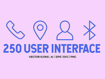 250 User Interface Line Icons branding dashboard design flat flat icons graphic design icon icons icons design line icon logo logo branding logo design social media startup startup icon