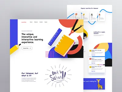 Education website 2019 agency color concept curve illustration landing page trending ui ui user interface ux ux design vector web website