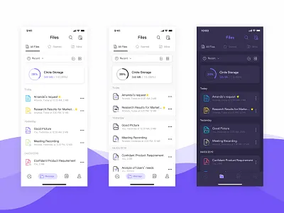 File manager color explore app color efficiency file files manage mobile product design ui uiux