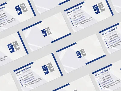 Lawyer Law Firm Clean Business Card blue business card card gray law law firm lawyer multilingual