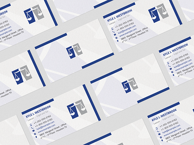Lawyer Law Firm Clean Business Card blue business card card gray law law firm lawyer multilingual