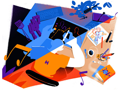 In Between creative creative design creativity dark side design designer drawing flow idea illustration illustrator shadow studio workflow