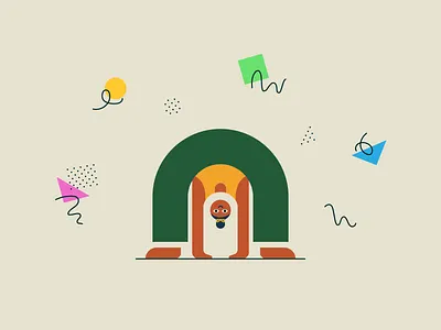 Another lil character character character design flat geometric illustration vector yoga