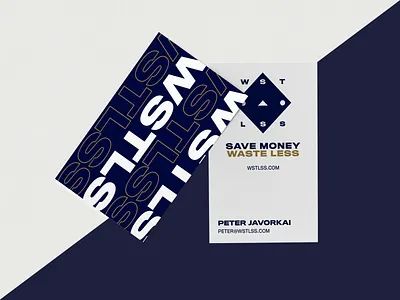 WSTLSS - business card app branding business card dark blue ecology logo sustainable