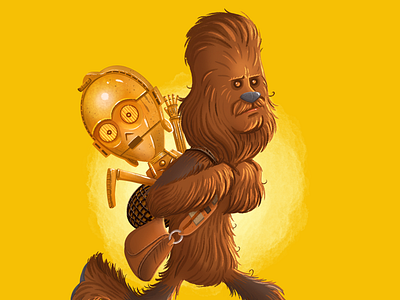 Chewbacca and Threepio c 3po chewbacca star wars threepio