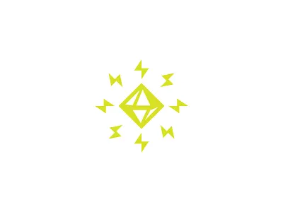 Thunder Gemstone Logo ampere crystals electric electricity elements energy force gemstone jolts lightning power powerhouse powerplant shiny sparks thunder thunderbolt voltage volts zap