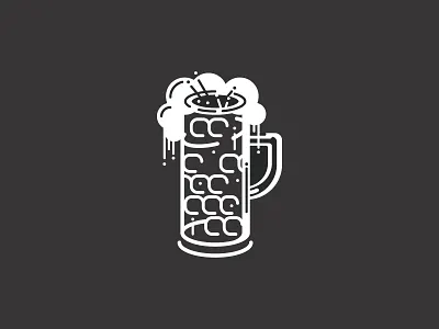 Beer mug abstract beer bubble drip german glass illustration