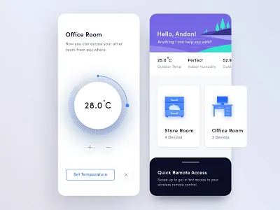 Smart Home Application Design home app home control app home illustration smart home smart house smart home app smart home application design smart home dashboard smart temperature temperature thermostat ui transition ui ux design user experience designer user interface design visual interface application weather illustration
