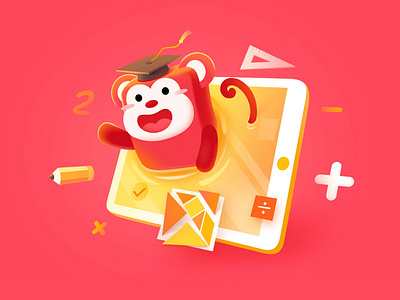 Fire monkey education logic monkeys 可爱 插图