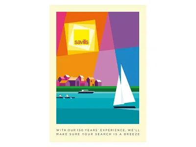 Savills Waterfront advertising illustration poster poster design vector illustration