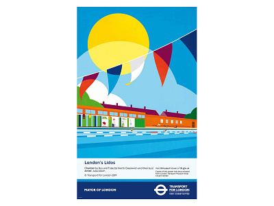 London's Lidos - Charlton advertising illustration illustrator poster poster design vector illustration