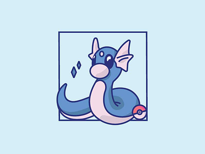 Dratini - 27/30 2d cartoon character cute dratini fan art illustration minimal pokémon pokémon go video game