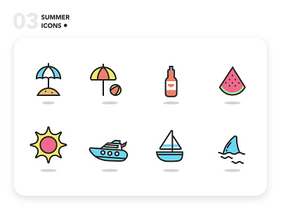 Summer Icons 03 - Freebie beach design freebie graphic design graphic arts icon icon design icon set iconography illustration art illustrator sea summer vector web