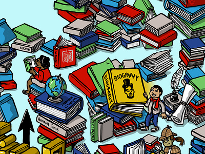 Storyworks Cover - crop2 biography books building children color cover digital drawing editorial illustration isometric magazine wacom
