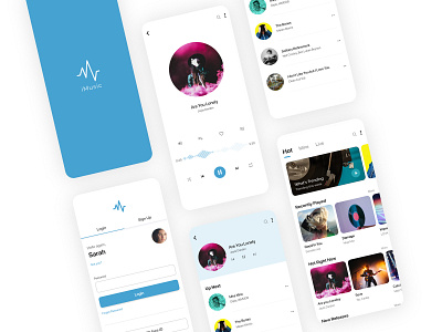 Music mobile app animation app branding dailyui dailyuichallenge design mobile app mobile app design ui ux vector xddailychallenge