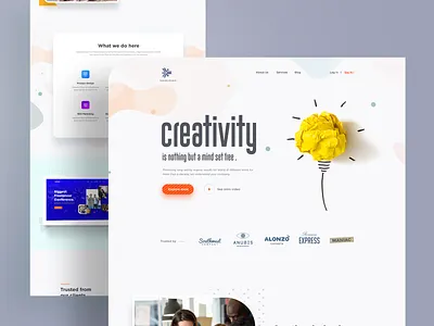 Landing Page l Exploration 2019 trend agency app design clean ui creative digital marketing agency exploration homepage ios landing page landing page marketing agency minimal mockups product page trendy design ui ux visual design webdesign