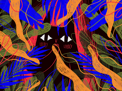 Research demon green jungle leaves primary colours research search