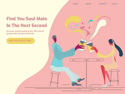 Dating App Landing Page dating app design illustration landing page ui uiillustration vector web