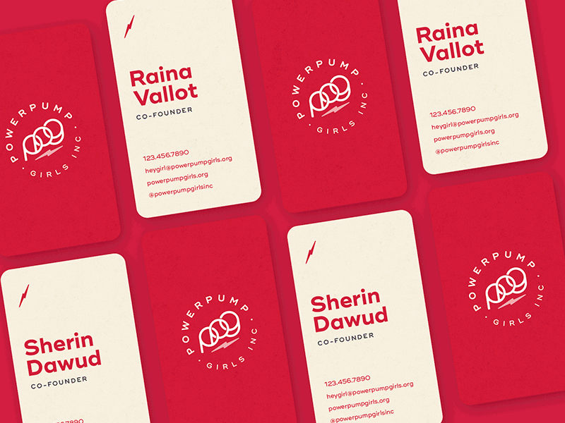 Power Pump Girls - Business Cards branding businesscards