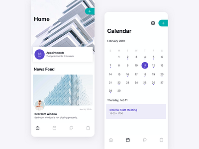 Realestate App app appointment calendar clean design home icons iphone minimal mobile realestate vector white