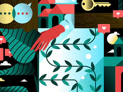Crop adobe illustrator bay area character design girl hand holt510 icons illustration illustrator leaves oakland san francisco san francisco bay area sf bay area texture vector visual designer woman