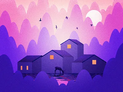 Hometown evening colour hometown photoshop view