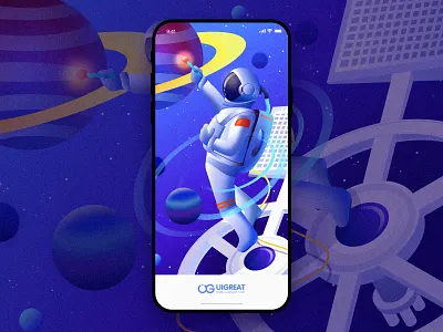 Start page blue colors design illustration science sketch space spaceman spaceport start page universe