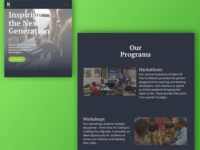 Next Generation Creators responsive mobile design user interface design wayfinding website design